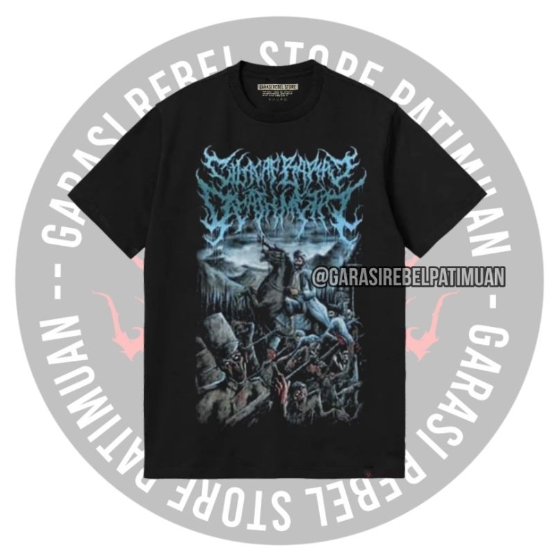 Tshirt Cilacap Barat Death Metal x garasi rebel distro x cbdm Kaos metal kasual official