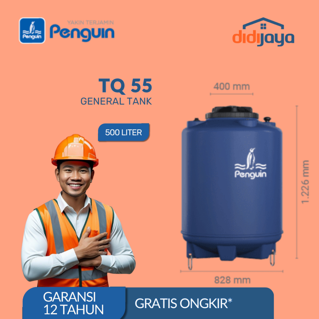 Tandon Air Tanam Penguin 500 Liter TQ 55 | Toren Air | Tangki Air Tanam Penguin