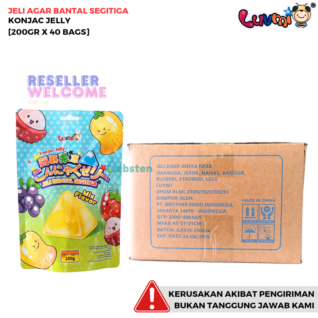 

Luvmi Konjac Jelly Segitiga 200 Gr [1 Dus, Isi 40 Bags]