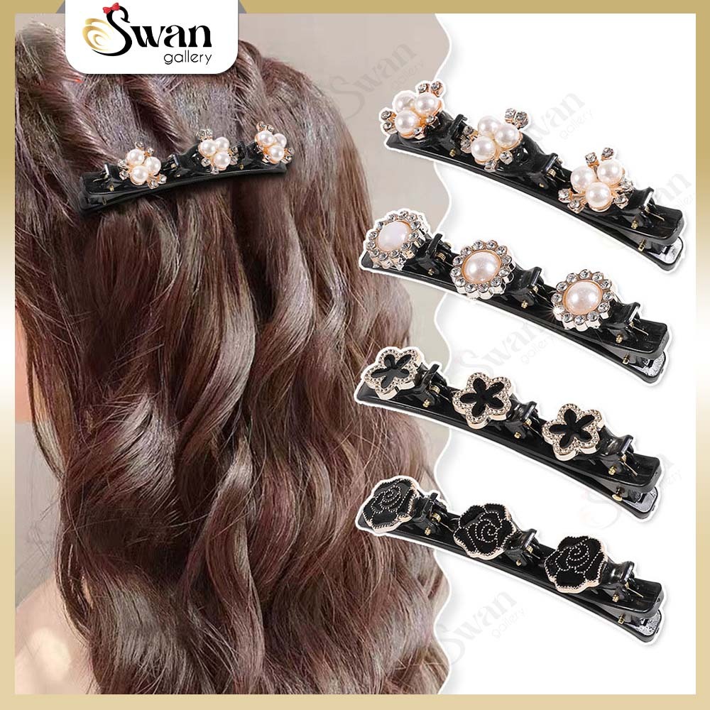 Jepit Rambut 3 in 1 Korean Style Mutiara Jepitan Kepang Wanita Dewasa Model Flower Butterfly Korean 