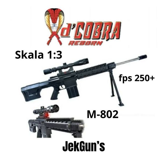 Mainan Anak SN1P3R GUN D'Cobra SR 25 M802 with Laser - Mainan Tembak tembakan Anak Laki-laki