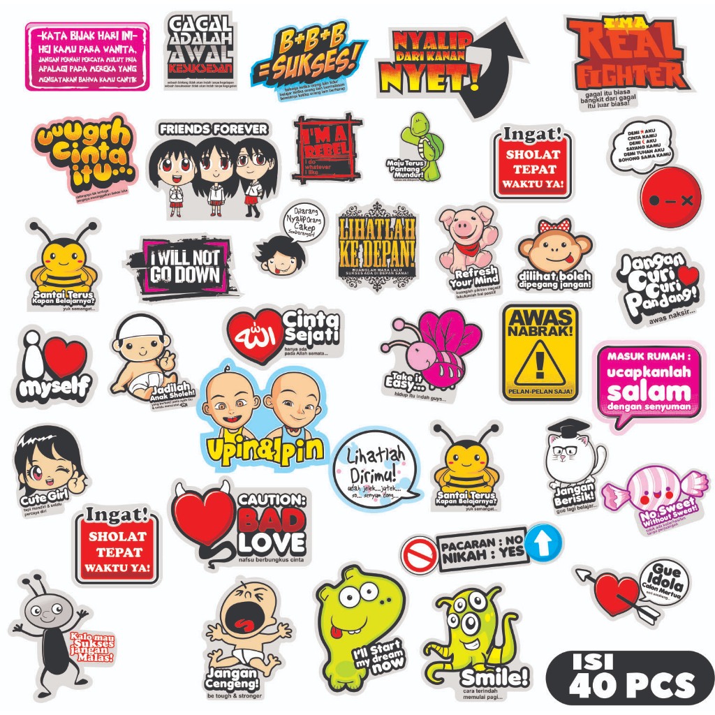 40 PCS Stickers meme Lucu THUMBLR Laptop HP MOTOR HELM