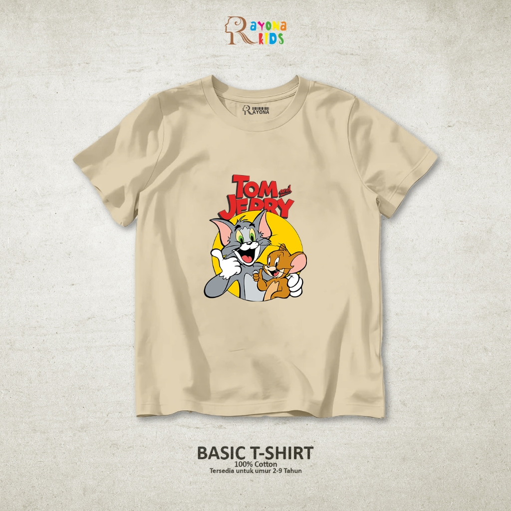 Kaos Anak Laki Laki Perempuan - Baju Anak Perempuan Laki Laki Tom Jerry Lucu Umur 2-9 Tahun
