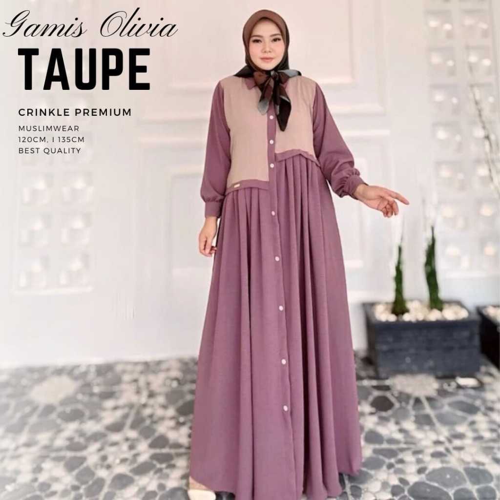 Gamis olivia kombinasi vest  gamis cringkle airflow gamis kondangan simple elegan mewah