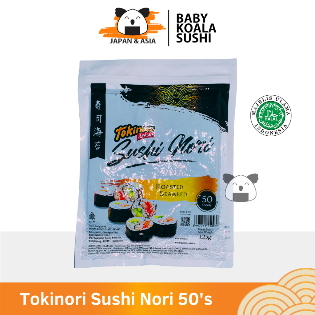 

TOKINORI Sushi Nori 50 S Halal │ Yakinori Lokal for Sushi Kimbab/ Gimbab │ Lembar Rumput Laut