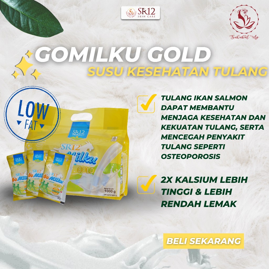 

GOMILKU GOLD SR12 - Susu Kambing Etawa 1KG Atasi Nyeri Sendi dan Meningkatkan Kepadatan Tulang HALAL