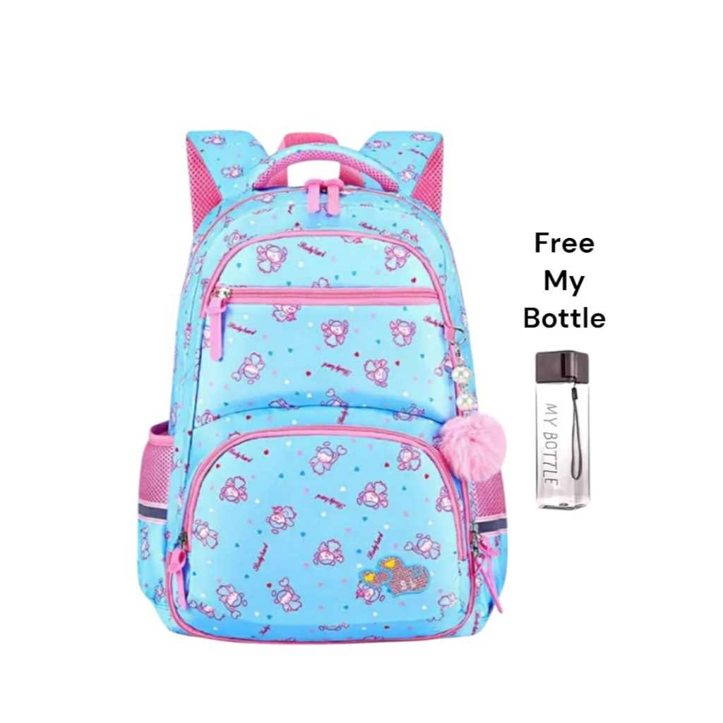 Tas sekolah anak perempuan SD SMP SMA free botol/Tas sekolah anak cewek aesthetic/Tas ransel anak se