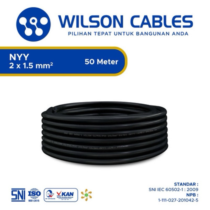 Kabel Tembaga NYY 2x1,5mm/2x2,5mm/3x1,5mm/3x2,5mm @50mtr - WILSON
