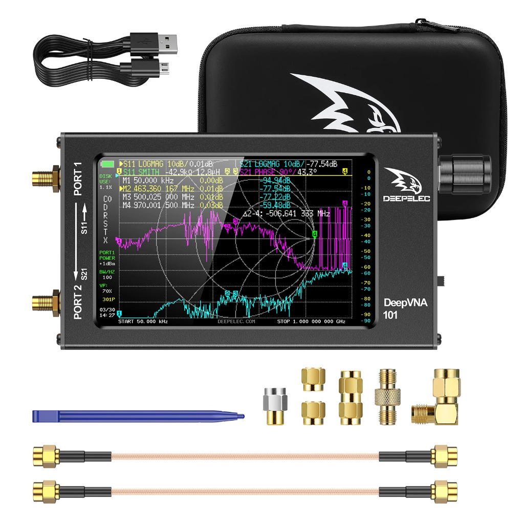 DeepVNA-101 4.3 inci Antena Analyzer 10k-1.5GHz SWR Meter VHF UHF Jaringan Analiser HW3.2 IPS LCD + 