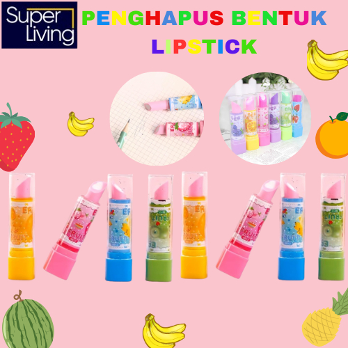 

Penghapus Pensil Bentuk Lipstik Karakter Kartun Warna Warni