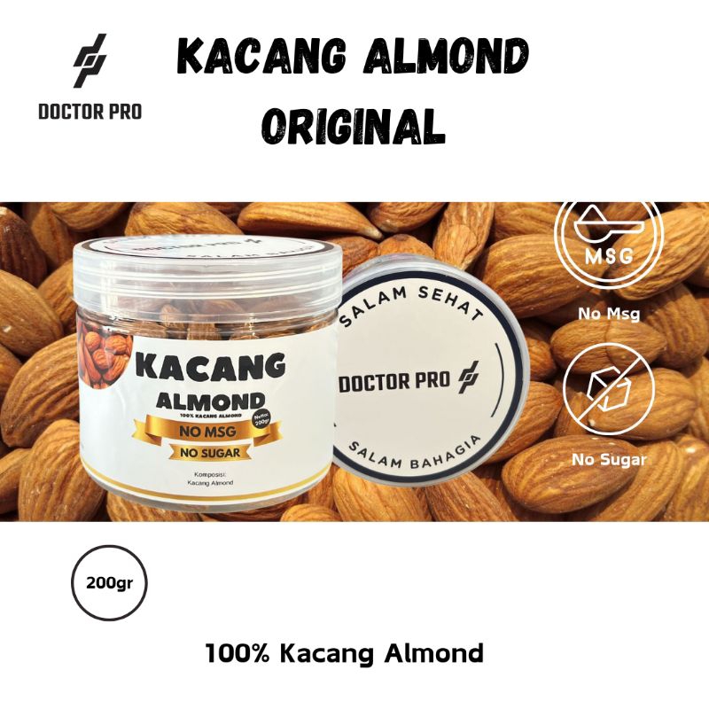 

Kacang Almond | Cemilan Sehat dan Lezat 200gr - Doctor Pro