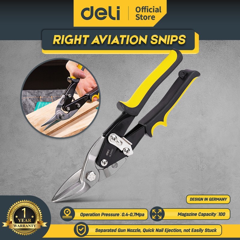 

Deli Gunting Seng Model Kanan / Deli Avition Snip Right /Gunting Serbaguna EDL20032