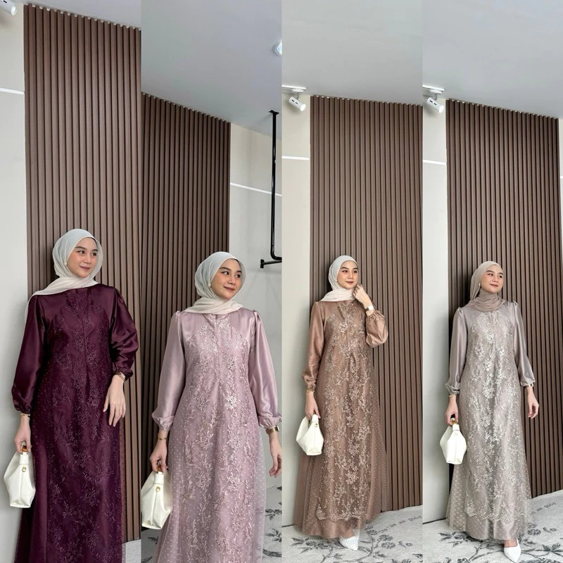 NALA DRESS BRUKAT TILE ETNIK BAJU KONDANGAN BUSUI FRIENDLY GAMIS REMAJA SIMPEL GAUN PESTA LAMARAN
