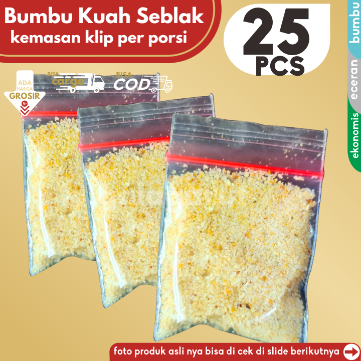 

25 KLIP Bumbu TUNGGAL SEBLAK untuk kuah cuanki instan 1 Klip/Porsi by Gaiagarut