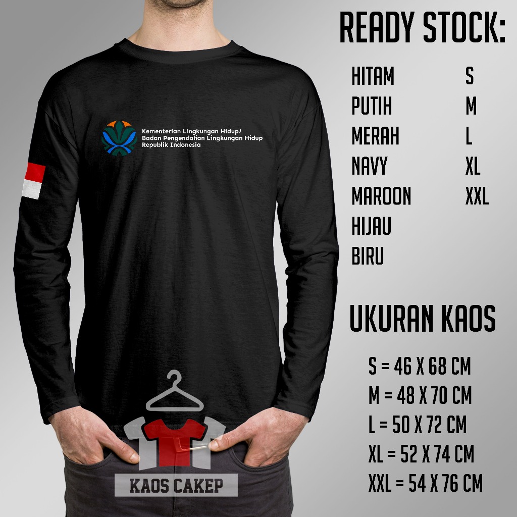 Kaos Logo Kementerian Lingkungan Hidup , Badan Pengendalian Lingkungan Hidup Republik Indonesia Leng