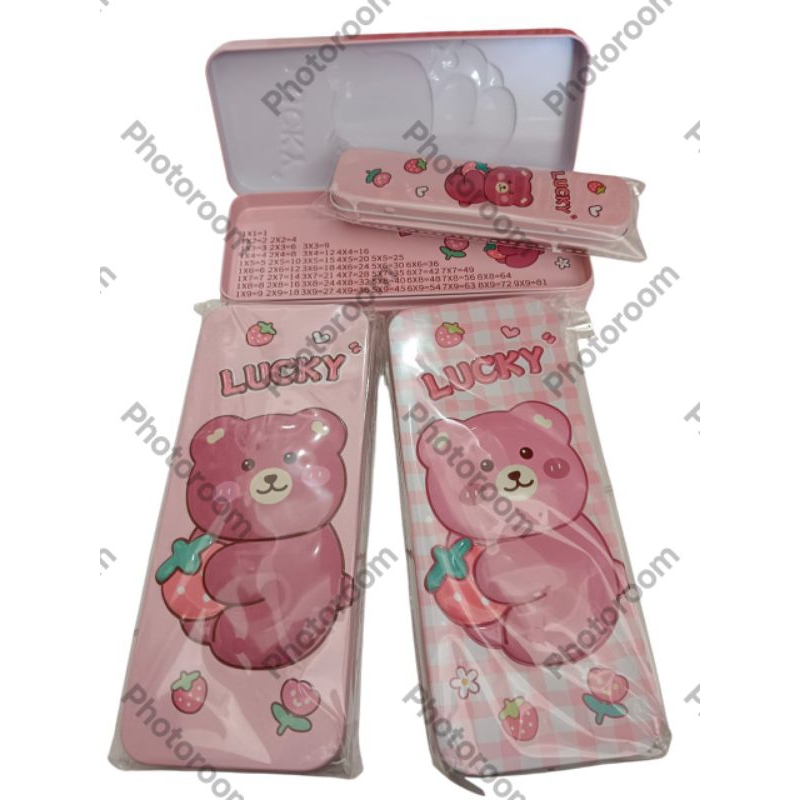 

Tempat tepak pensil 2in1 motif lucky bear timbul