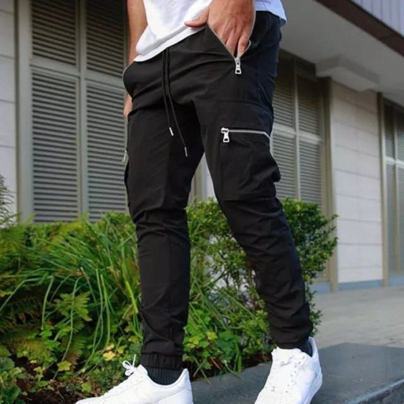 Celana cargo jogger zipper  jogger pants pria