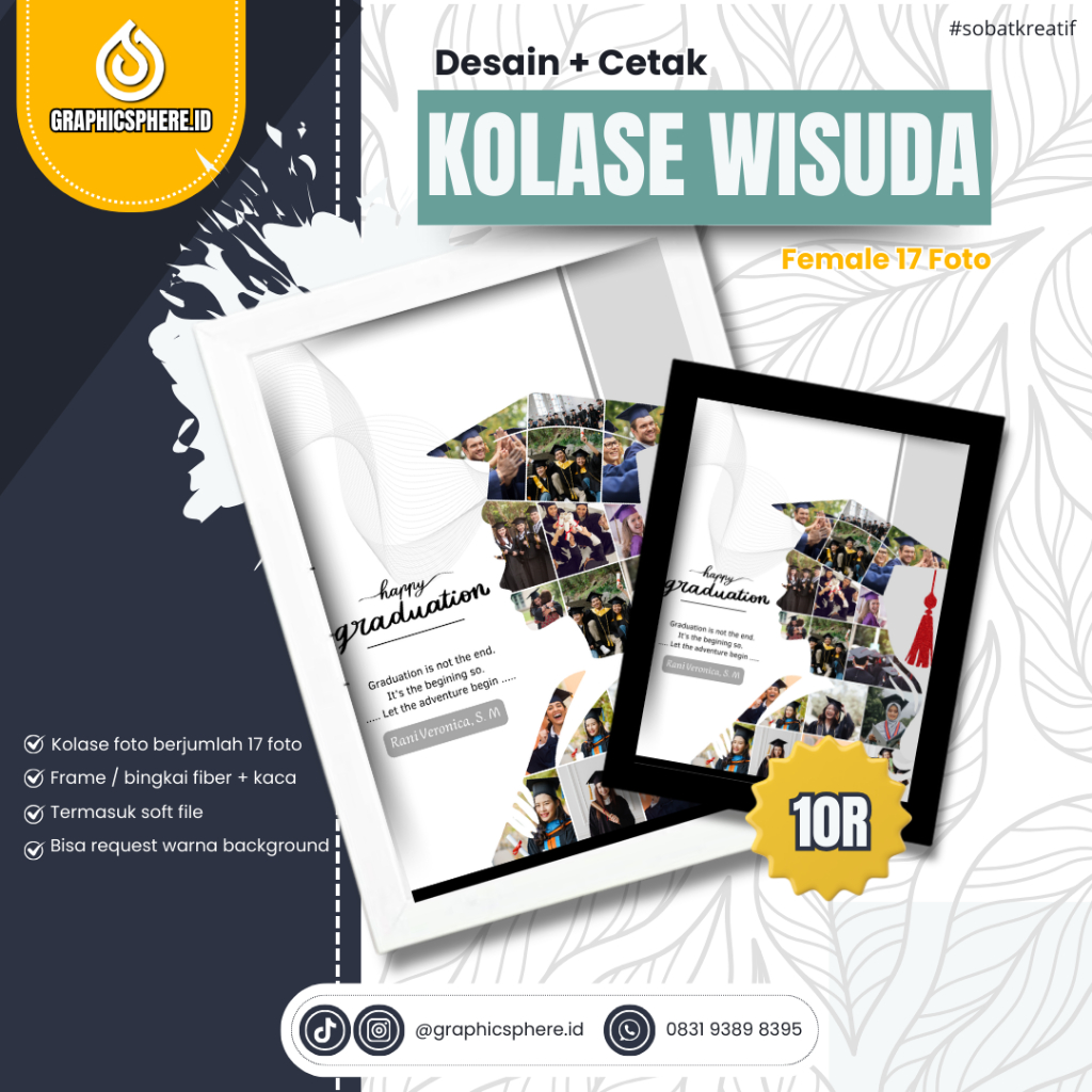 CETAK FOTO KOLASE WISUDA 10R (INCLUDE FRAME) DESAIN 4