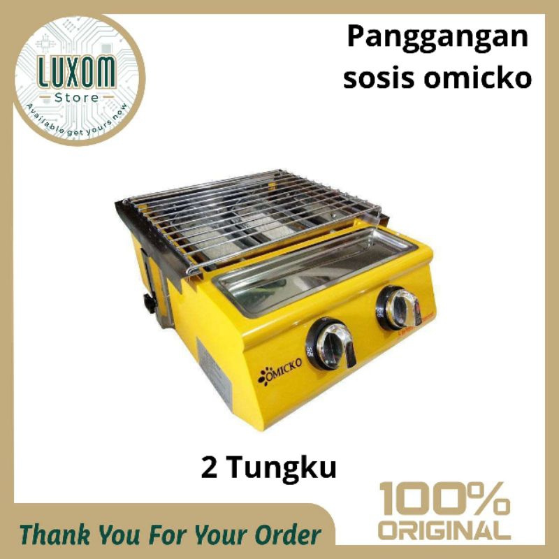 Panggangan Sosis Omicko 2 Tungku/omicko/2 tungku/panggangan sosis