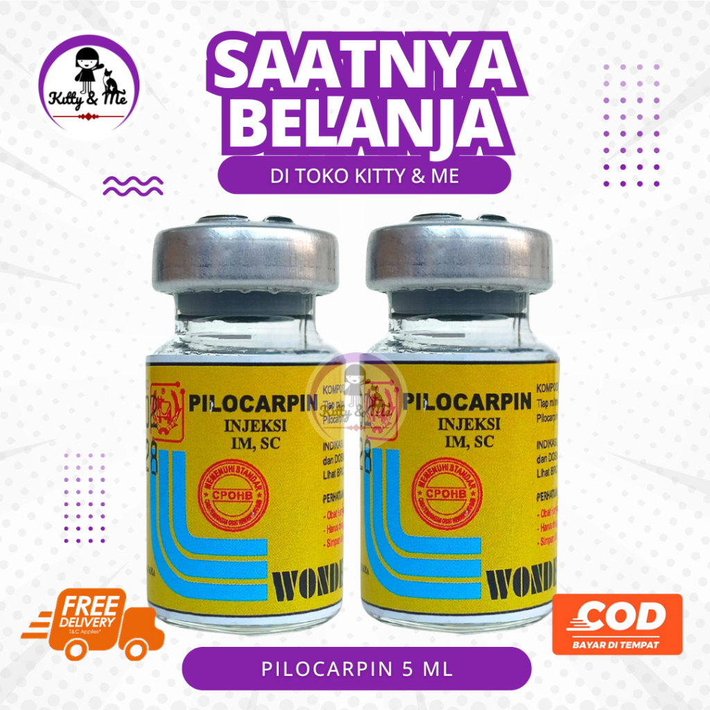 PILOCARPIN INJ 5 ML WONDER - Obat Kembung Dan Kolik Injeksi Ternak