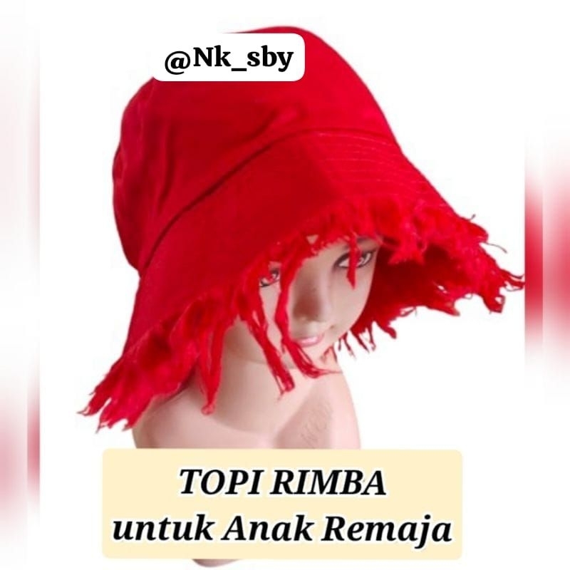 Topi Rimba Merah Putih / Topi Bundar Merah Putih