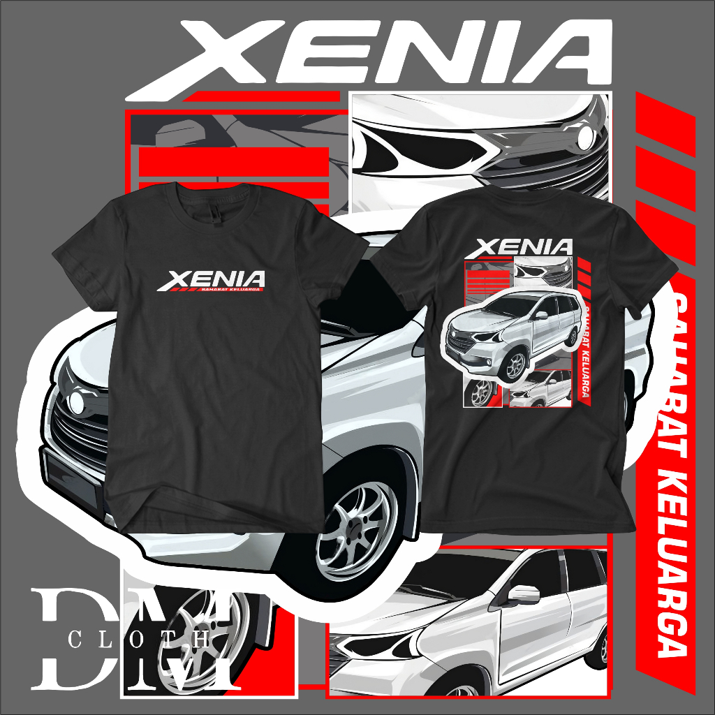 KAOS XENIA BAJU OTOMOTIF XENIA T-SHIRT MOBIL XENIA BAHAN KATUN COMBED
