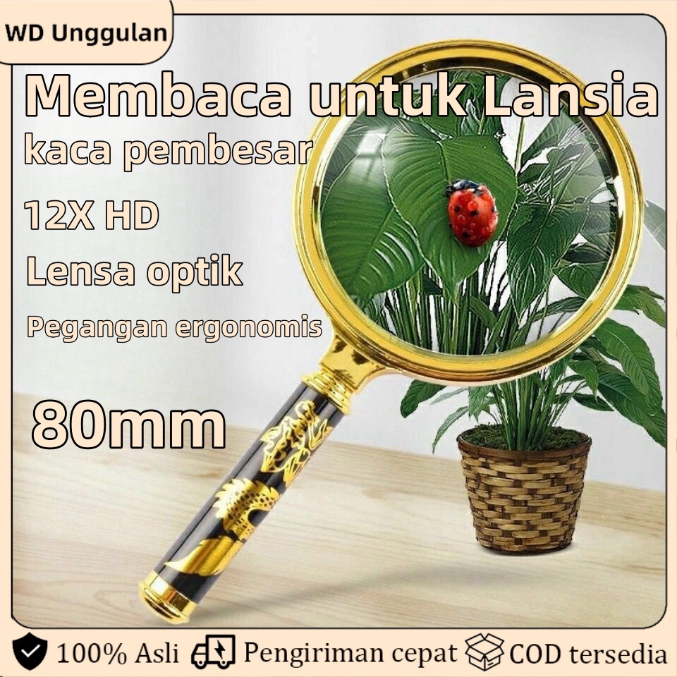 

Lensa optik kaca pembesar untuk baca 12X HD kacamata pembesar kaca pembesar baca lebih tua