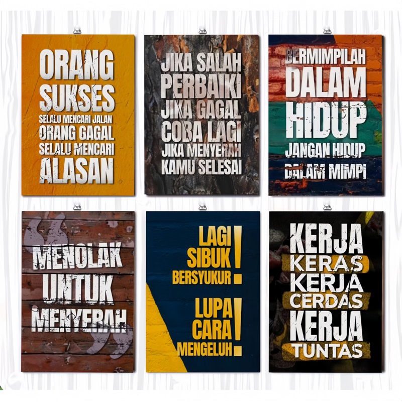 Hiasan Dinding Motivasi 15x20cm Dekorasi Dinding Kata Motivasi Bijak Tempelan Dinding Motivasi