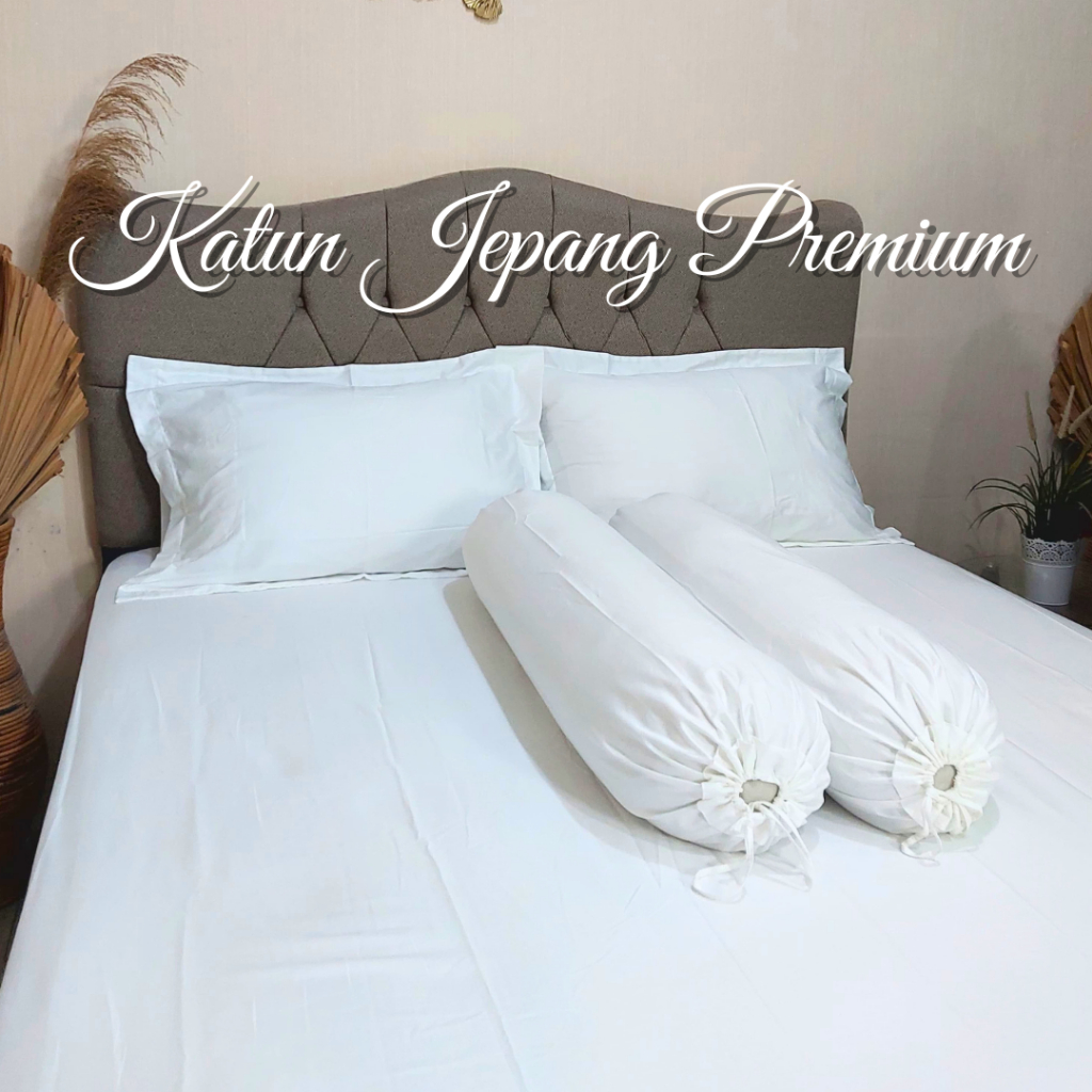 Sprei Katun Jepang Polos Putih Import Sprei Hotel Putih Ukuran 90x200 100x200 120x200 160x200 180x20