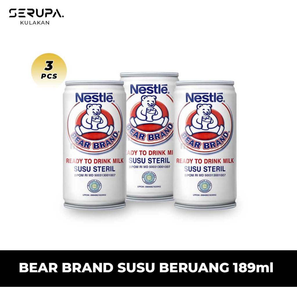 

3 PCS Bear Brand Susu Beruang 189ml | Susu Beruang 189ml | Susu Bear Brand 189ml