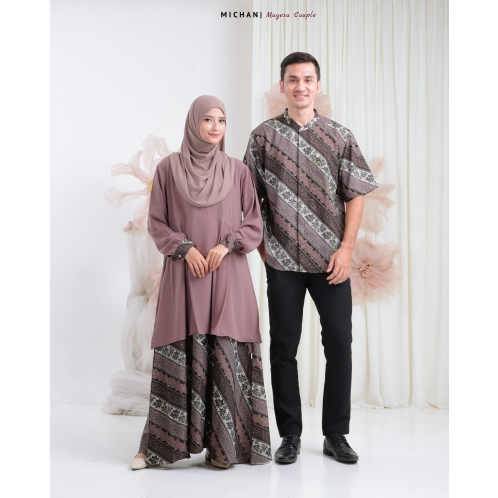 Baju couple batik motif full batik koko Kemeja batik lengan pendek gamis batik motik bunga baju sera