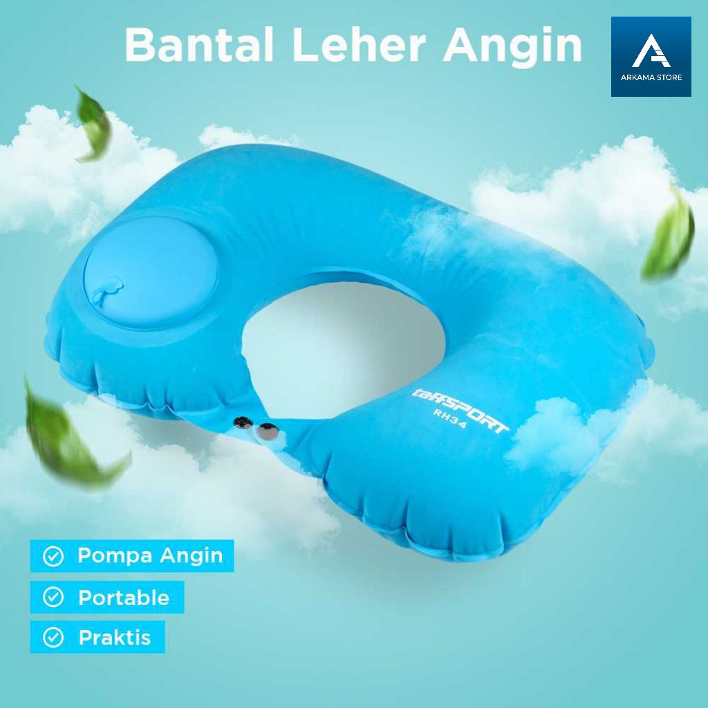bantal leher dewasa neck pillow bantal travel angin pompa portable