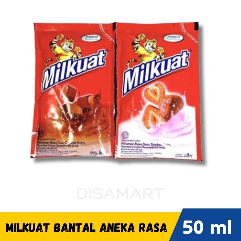 

Milkuat Bantal Pouch Kemasan 50 ml Rasa Coklat dan Stroberi