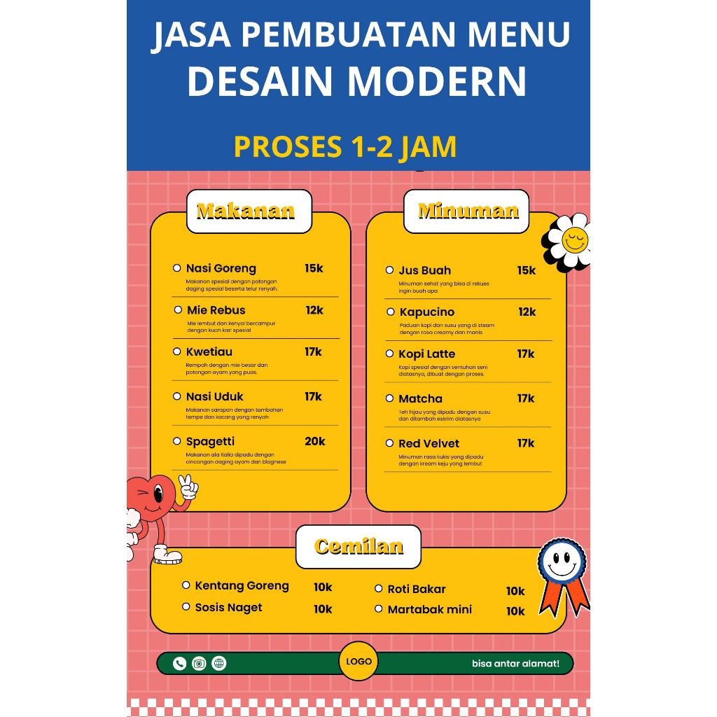 

SE04-Jasa Pembuatan Menu Desain Modern Proses 1-2 JAM