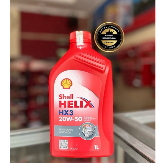 OLI SHELL HELIX HX3 20W-50 1 LITER ORIGINAL OLI SHELL MOBIL