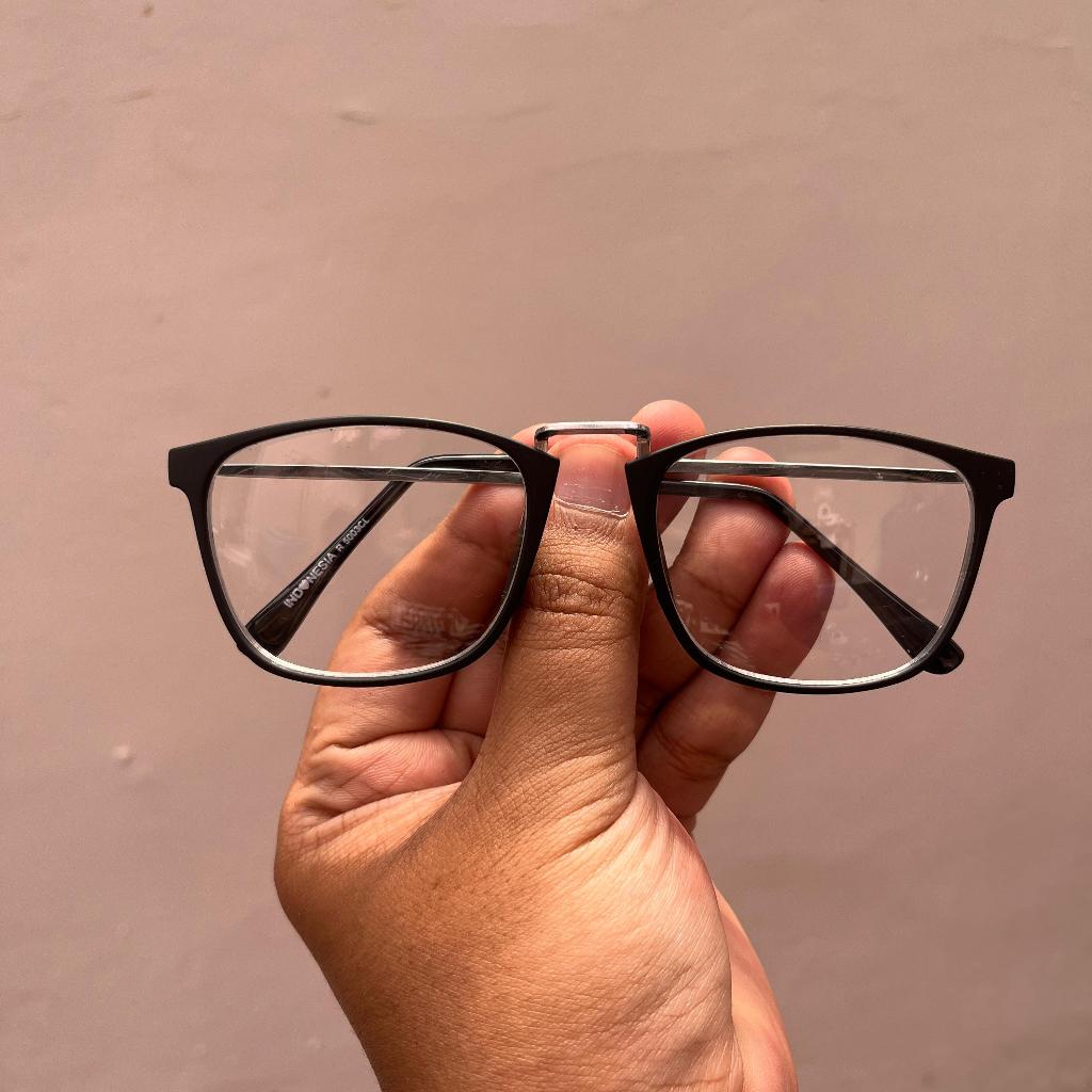 KACAMATA GAYA LENSA NORMAL PRIA WANITA FULL SET BOX LAP - R5003CL