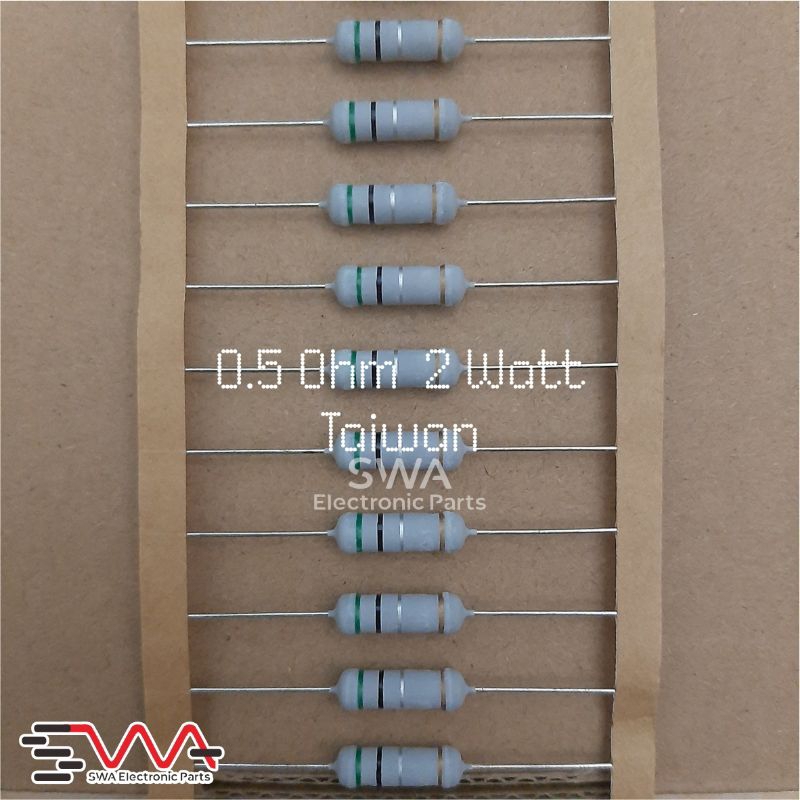 Resistor 0R5 0.5 Ohm 2 watt Taiwan 10 PCS