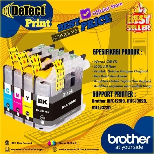 Catridge Tinta Compatible Brother LC583 LC 583 Printer Brother MFC-J2510, MFC-J3520, MFC-J3720