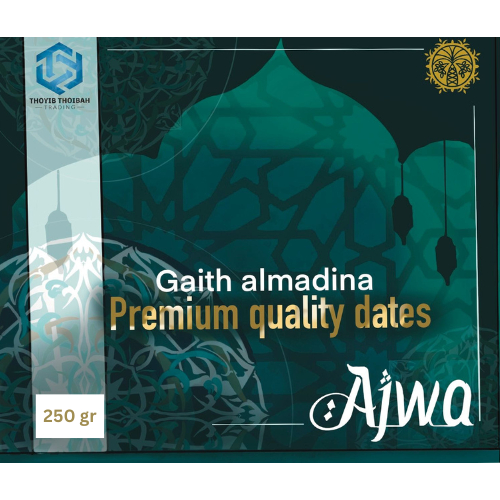 

Gaith Almadina Kurma Ajwa 250gr Premium High Quality Asli Madina