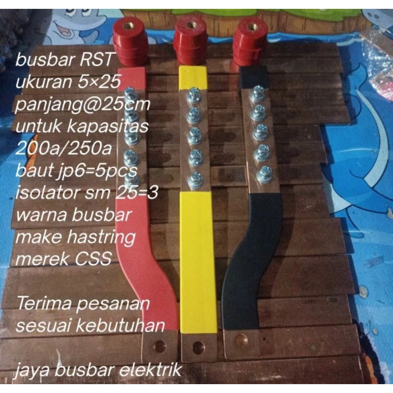 busbar tembaga 5mm×25mm×250mm busbar RST