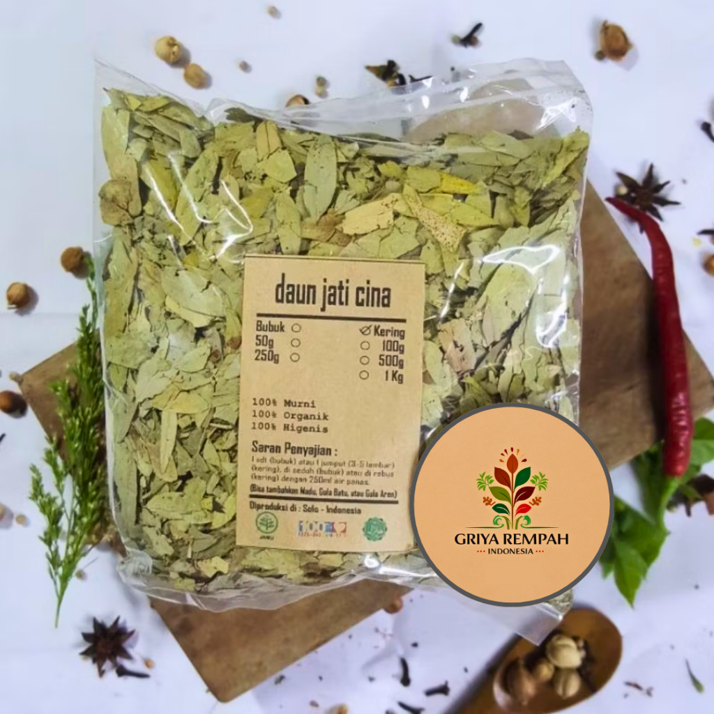

DAUN JATI CINA KERING 50 GRAM Premium Ramuan Rempah Herbal Alami Jamu Tradisional untuk Tiongkok Detoks dan Pencernaan Simplisia Senna alexandrina