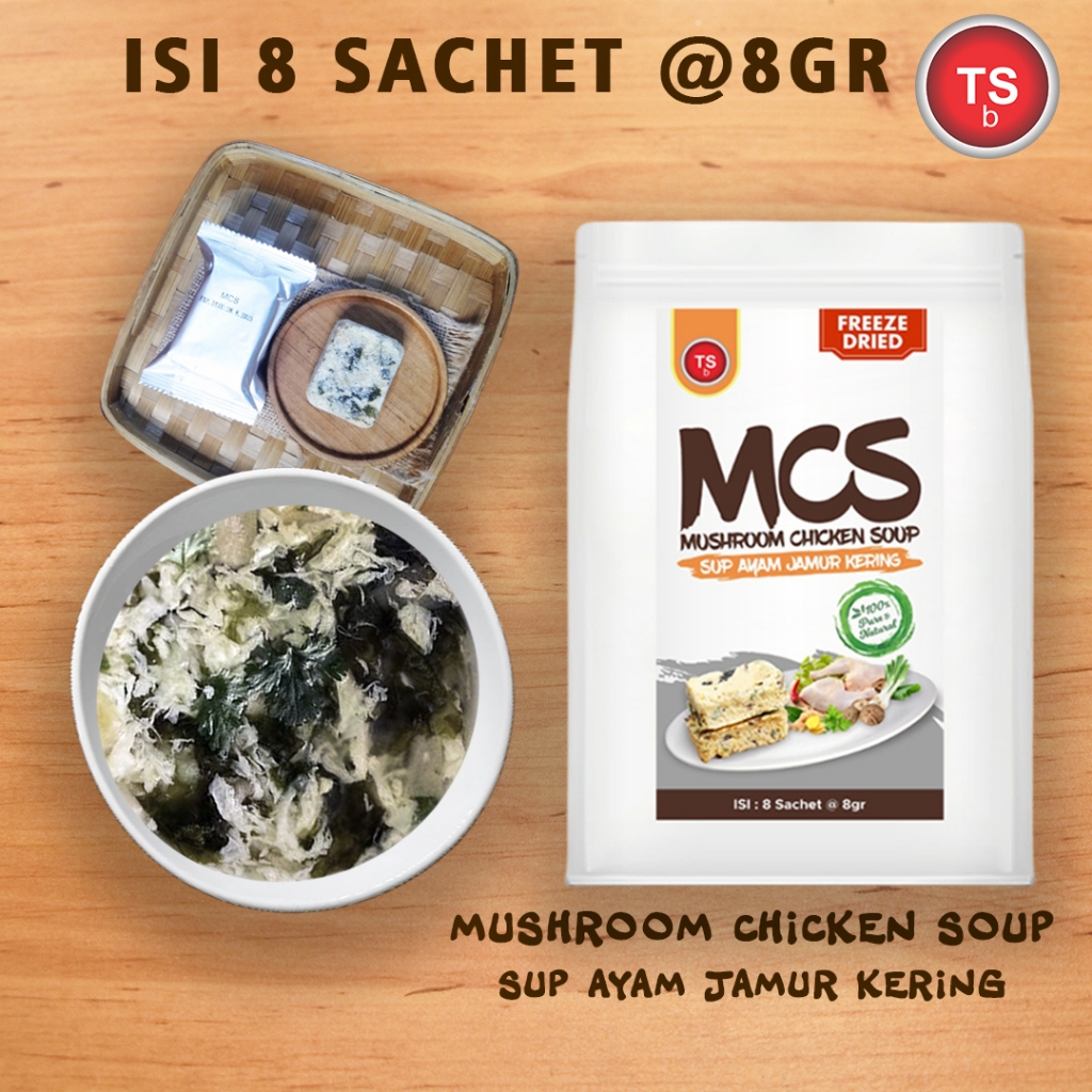 

Sup Ayam Jamur Kering/Mushroom Chicken Soup/Soup Instant/Sup Instant/Kuah Instant/Isi 8 sachet @8gr