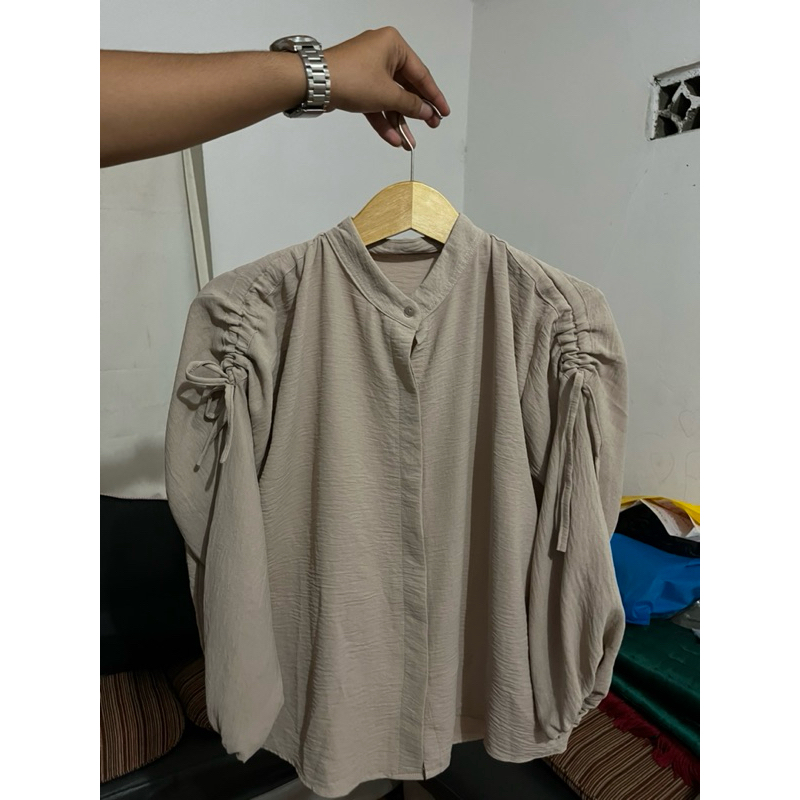 blouse serut crinkle wanita