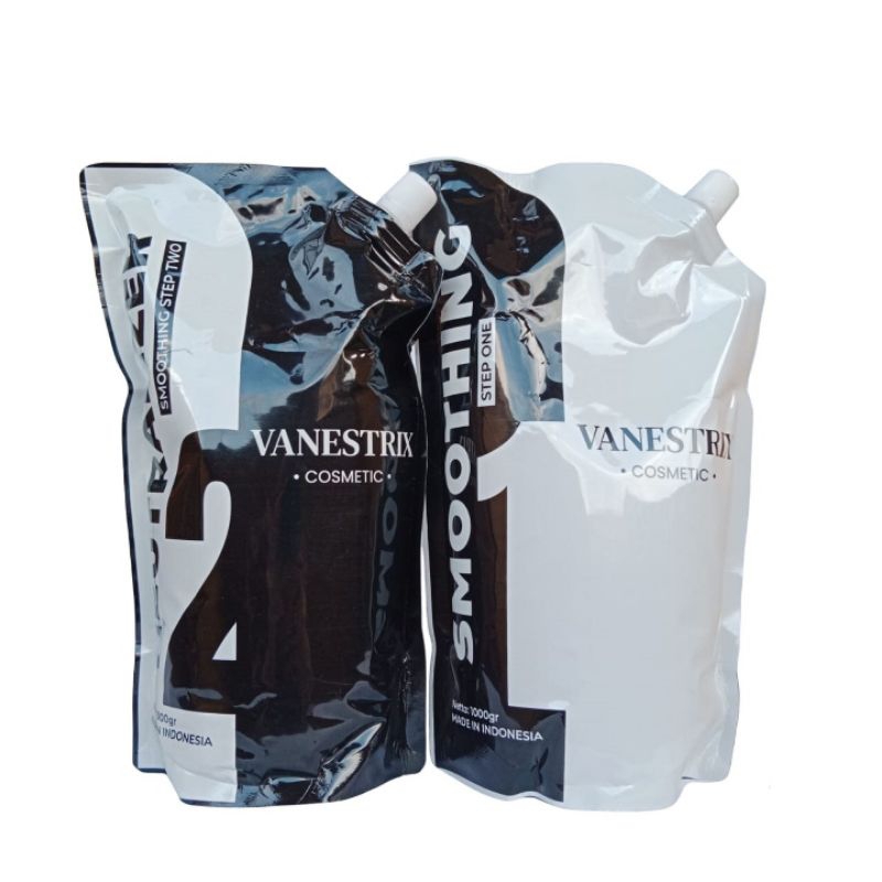 Vanestrix Smoothing Rambut Krim Cream Obat Pelurus Pelurusan Permanen Permanent Step 1 dan Step 2 Ne