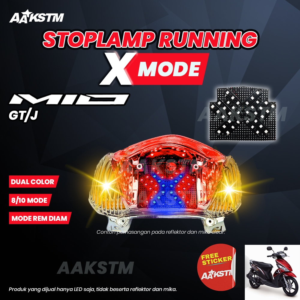 Lampu Rem LED Mio J GT X Mode LED 8 10 Mode Running Lampu  Belakang Variasi Modifikasi Motor