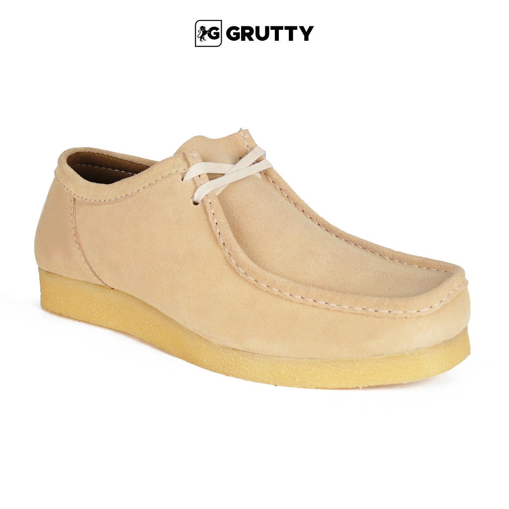 Grutty Chadwick Clarks Kulit Suede Pria Sepatu Formal Casual-Cream
