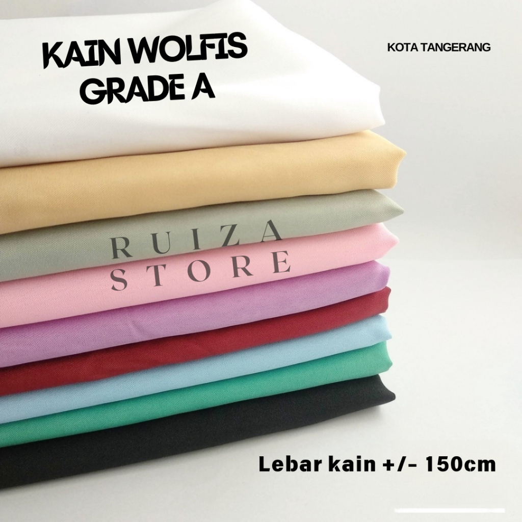Bahan Kain Wolfis Lembut Murah / Kain Woolpeach / Kain Wolfis Grade A 1 Meter