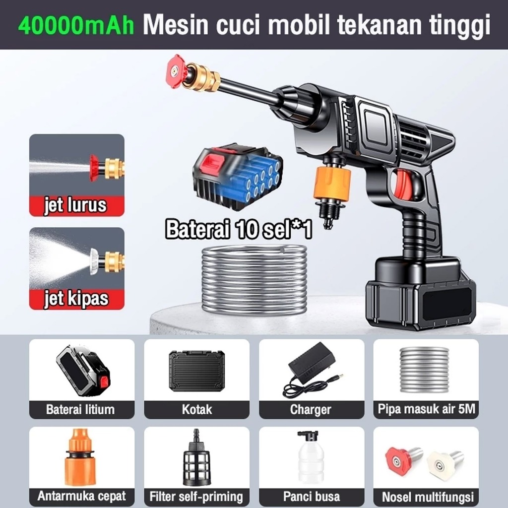 Reaim 788V Alat cuci mobil Jet Cleaner Mesin Cuci Mobil Isi Ulang Pistol Air Listrik Mesin Cuci Mobi