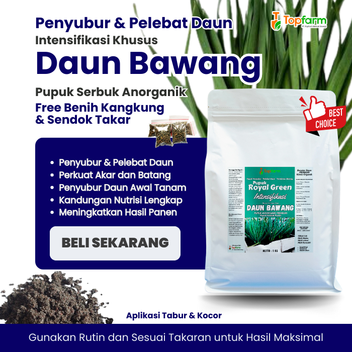 Pupuk Daun Bawang Terbaik / Pupuk Penyubur Daun Bawang / Pupuk Booster Daun untuk Daun Bawang
