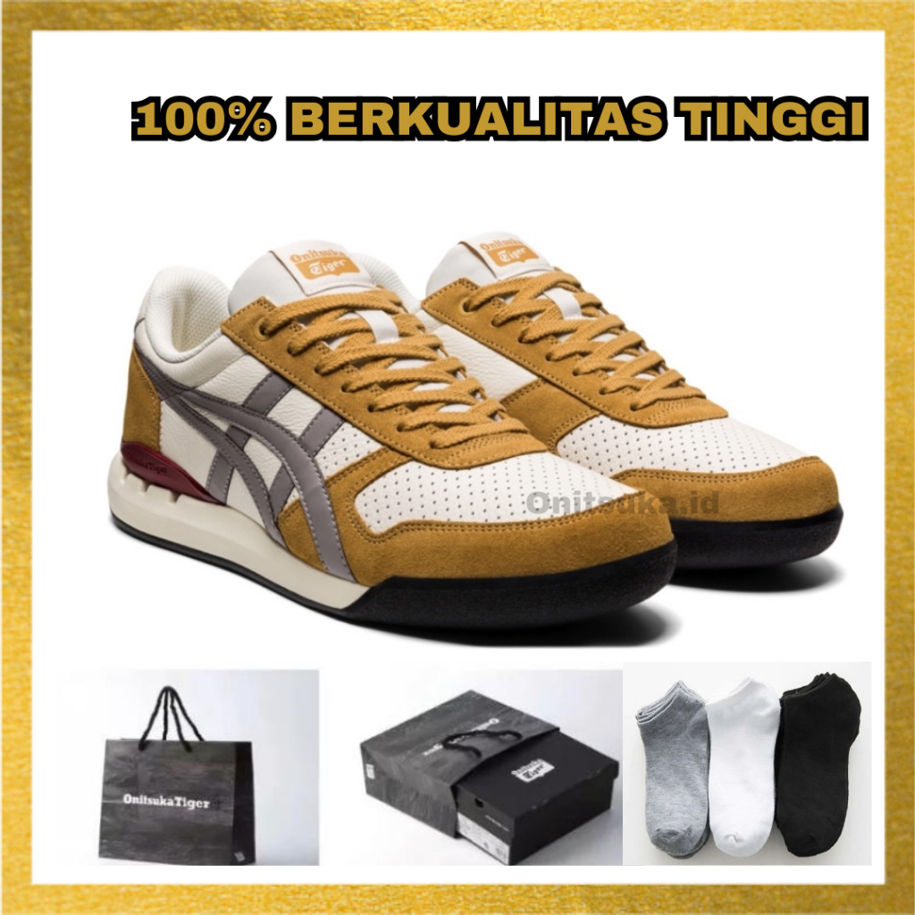 ONITSUKA TIGER -Sepatu Onitsuka Tiger Leather ULTIMATE 81 EX Yellow Grey